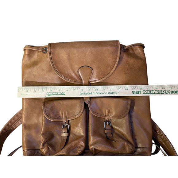 Coach Leather Backpack Brown Drawstring Flap Vintage Style Used - Picture 12 of 16